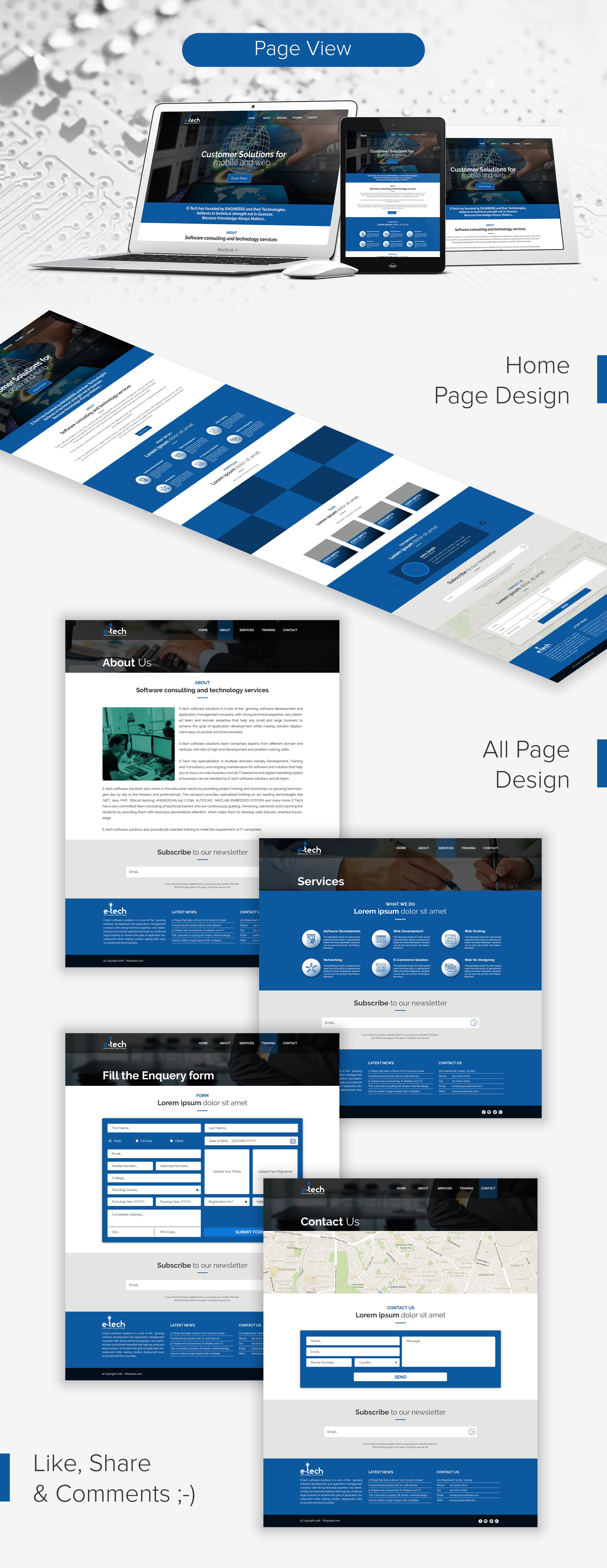 ETech Software Technologies Website UI Design