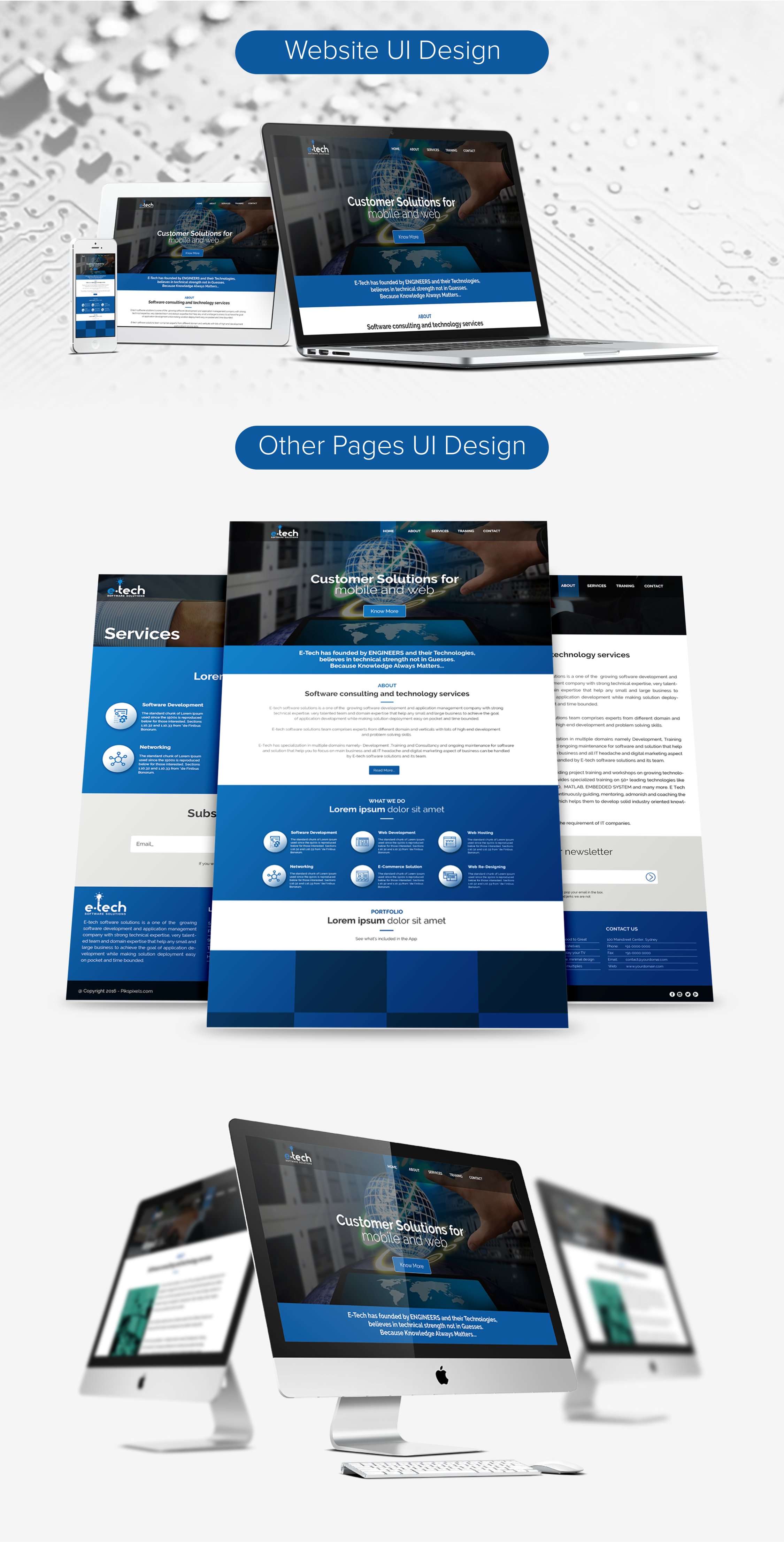 ETech Software Technologies Website UI Design